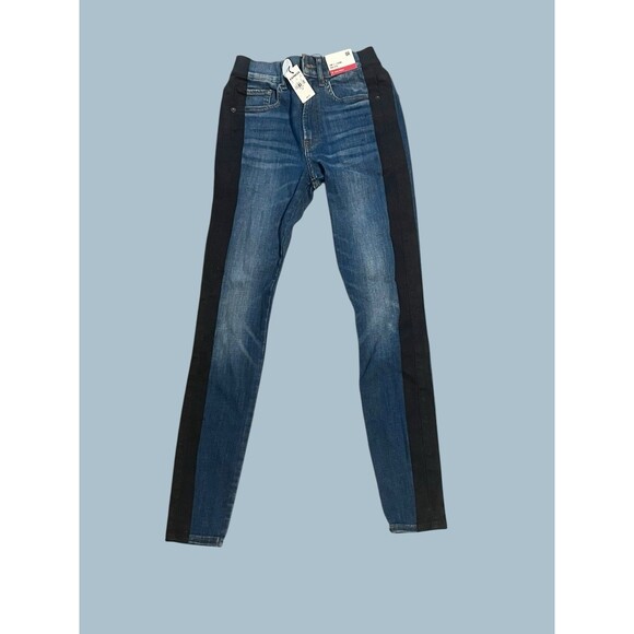 Express Ankle Legging High Rise Hyper Stretch Denim Two Tone Jeans OR $88 New - Picture 1 of 11